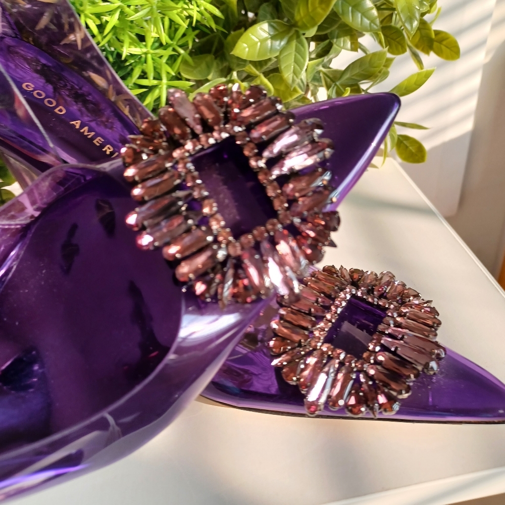 Good American Cinderella Lucite Pointed Toe Pumps - Picture 5 of 10